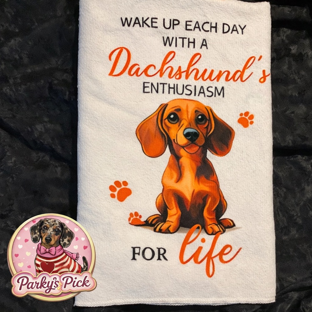 Dachshund Microfiber Kitchen Towel Enthusiasm For Life Doxie Gift